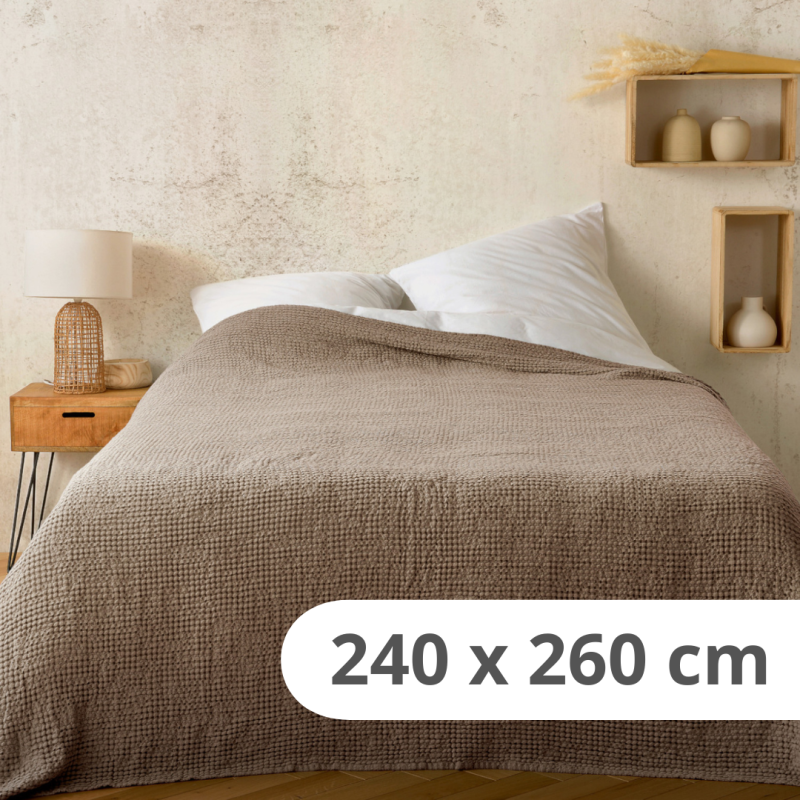 Jetée de Lit Kaline marron glacé - 240x260cm - Linder - 5131-28-841