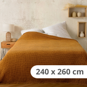 Jetée de Lit Kaline jaune ocre - 240x260cm - Linder - 5131-37-841