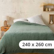 Jetée de Lit Kaline vert romarin - 240x260cm - Linder - 5131-80-841