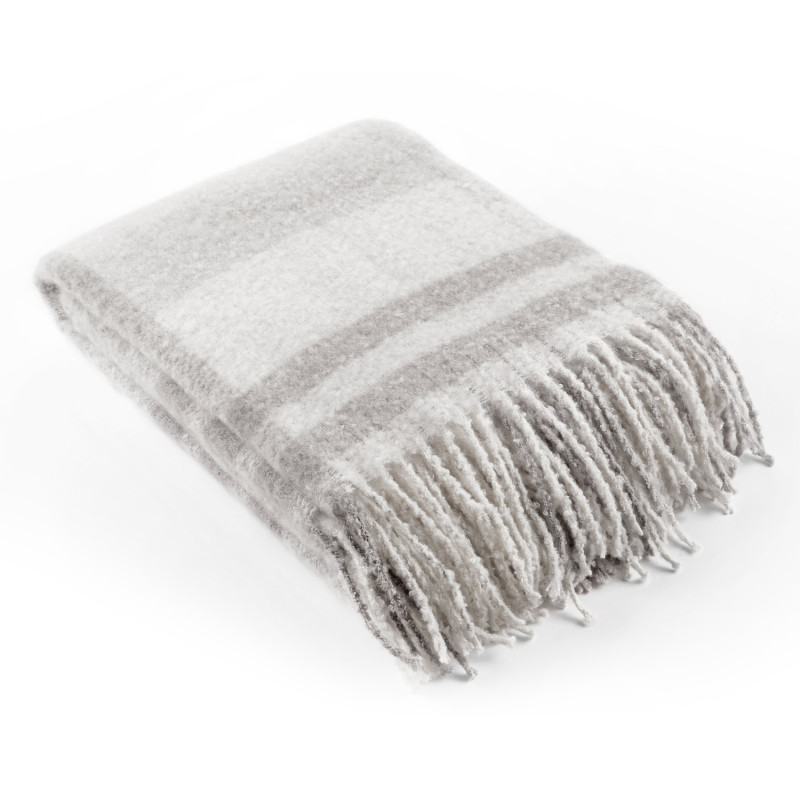 Plaid laine Oregon gris acier - 130x160cm - Linder - 5132-90-841