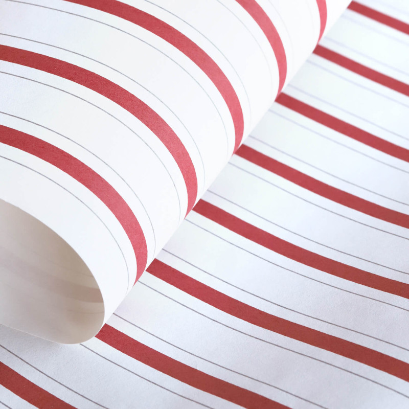 Papier peint intissé Rayures rouge - Fontainebleau - Casadeco - FONT81578101