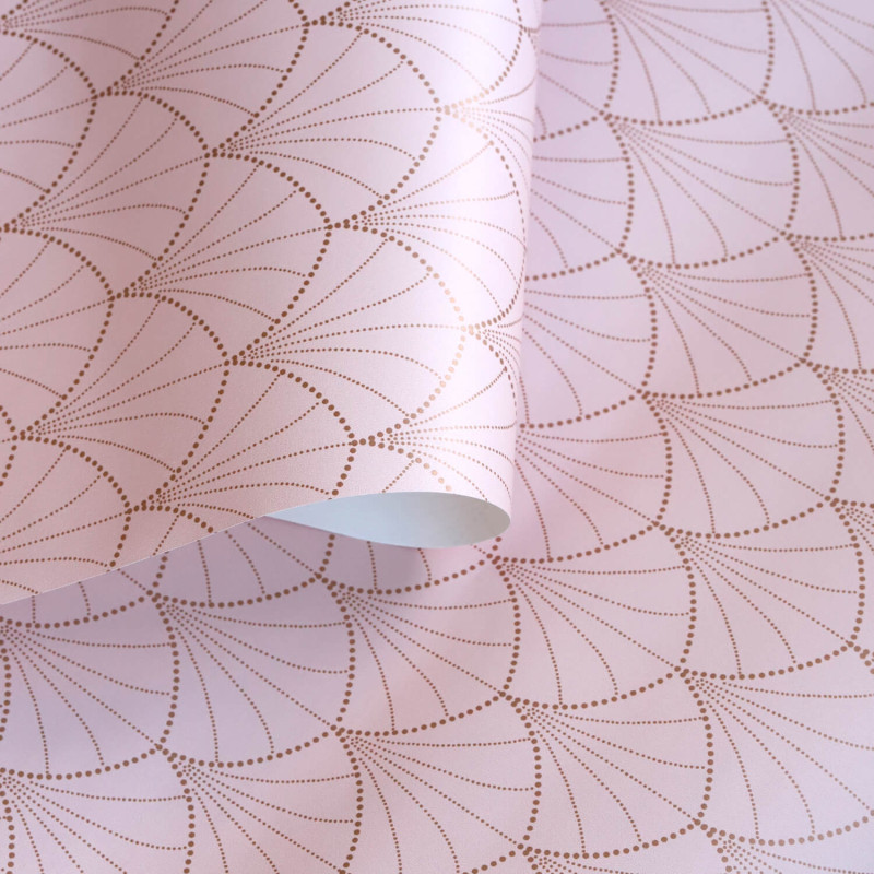 Papier peint Stardust rose pêche cuivré - THE PLACE TO BED - Caselio - PTB101824020
