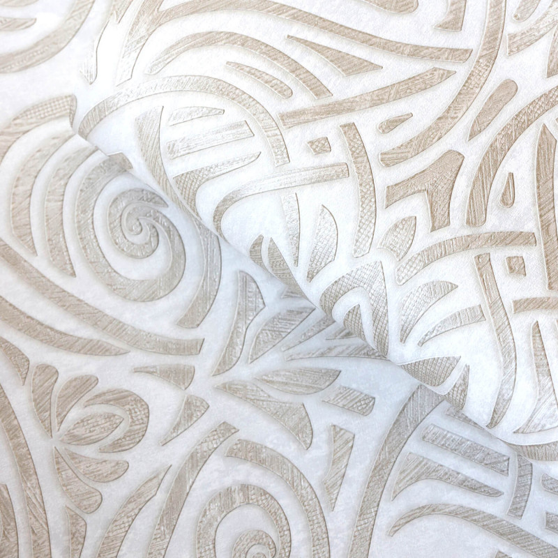 Papier peint vinyle sur intissé Rabat beige - Mansour - CASAMANCE - 74410120