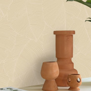 Papier peint vinyle sur intissé Végétalia blanc beige - Bornéo - Caselio - BORN106500010