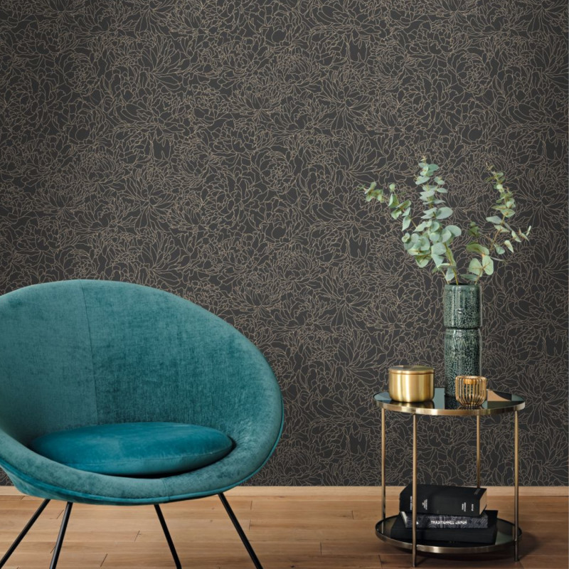 Papier peint intissé Glow noir or - Light - Caselio - LIG106619021