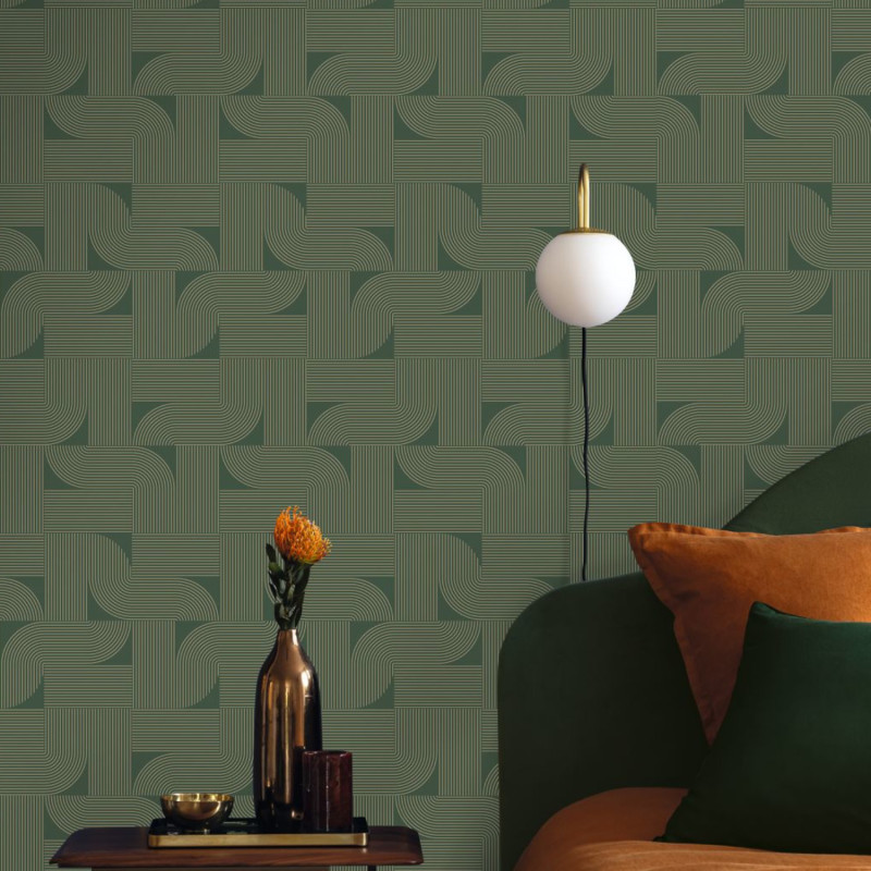 Papier peint vinyle sur intissé Softness vert - Light - Caselio - LIG106577023