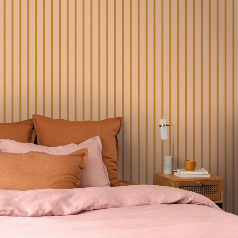 Papier peint vinyle sur intissé Katy orange rose - Twist - Caselio - TST106493043