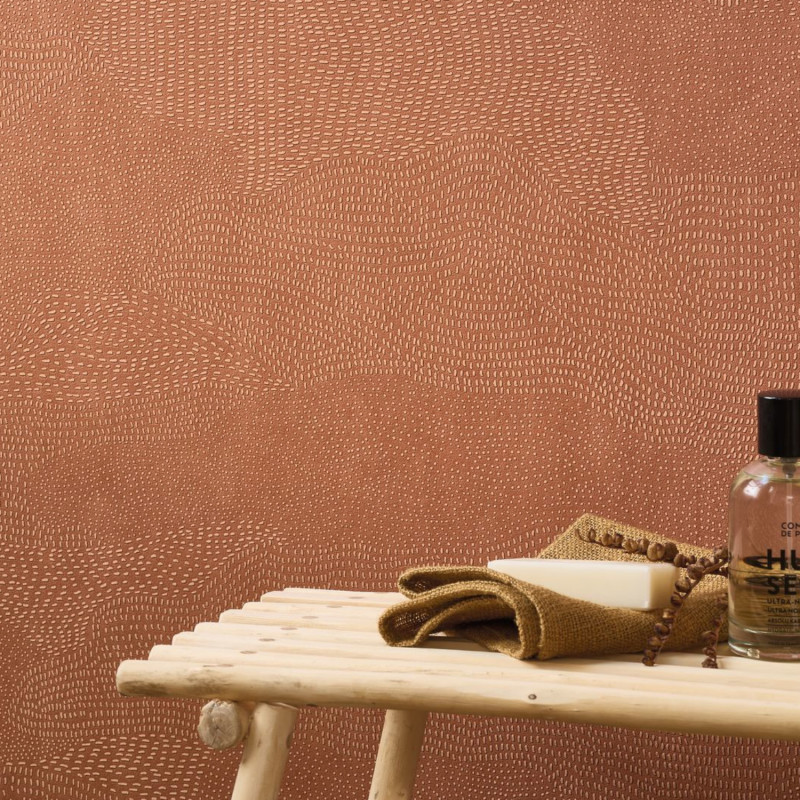 Papier peint vinyle sur intissé Nubio terracotta - Matera - Casadeco - MATA201136969