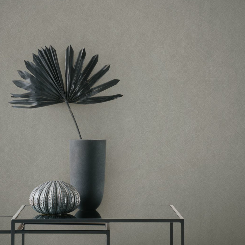 Papier peint vinyle sur intissé Uni gris souris - Nest - Casadeco - NEST201009404