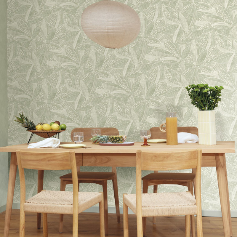 Papier peint expansé sur intissé Natura vert sauge - Origine - Caselio - OGN106047070