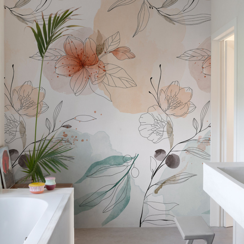 Panoramique vinyle sur intissé Elegant Floral - 280x159cm - Orom 2 - Grandeco - A72701