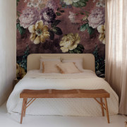 Panoramique vinyle sur intissé Painted Flowers rose - 280x159cm - Orom 2 - Grandeco - A52001