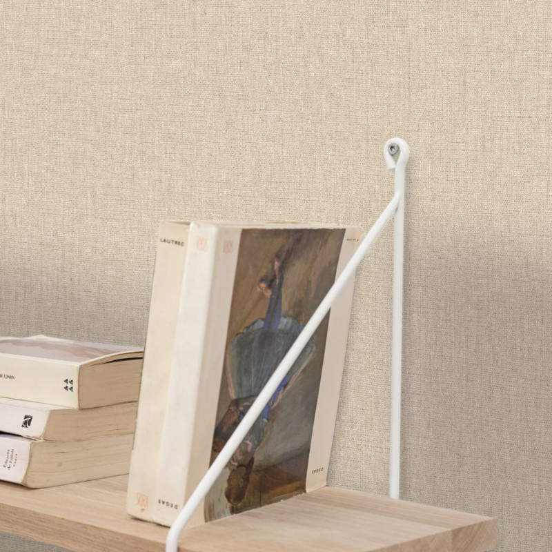 Papier peint vinyle sur intissé Uni mat latte - Linen 2 - Caselio - 103221415