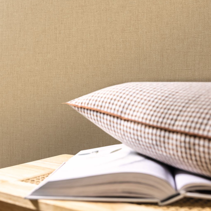 Papier peint vinyle sur intissé Uni mat cannelle - Linen 2 - Caselio - 103221746