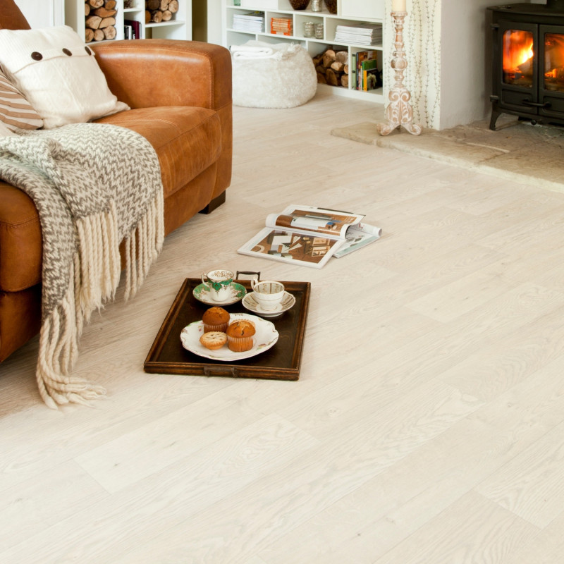 Sol PVC - Aspin 803 - Parquet chêne beige clair - Bingo - IVC - rouleau 4M