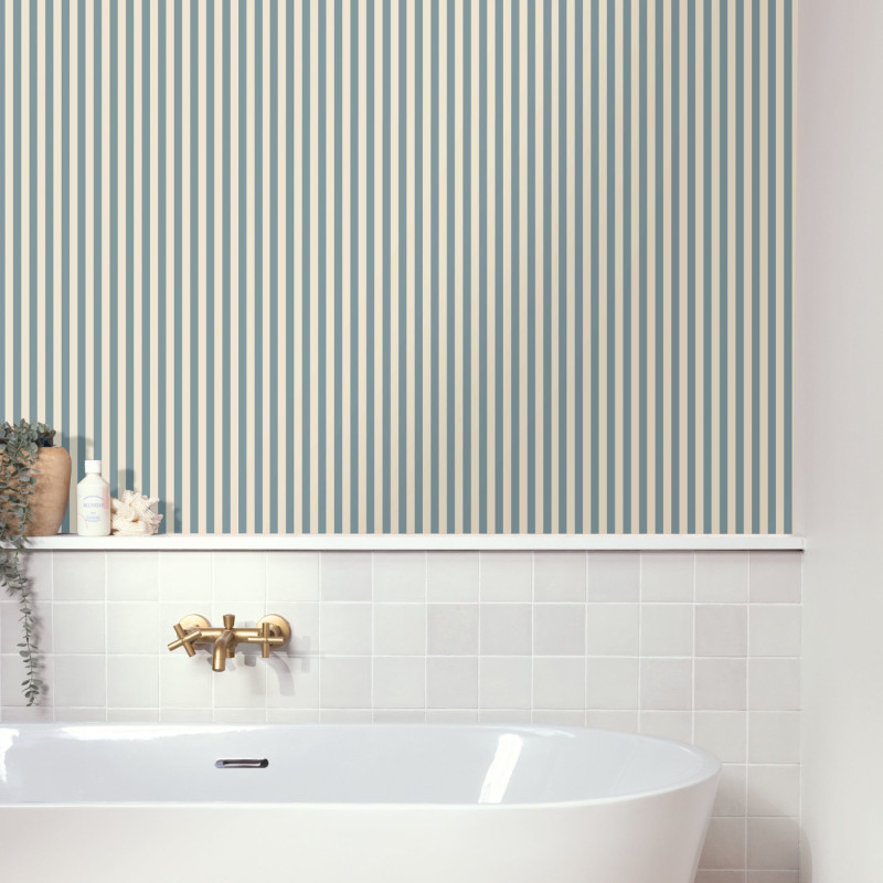 Papier peint vinyle sur intissé Talea bleu porcelaine - Art Of Botany - Caselio - AOB106670635