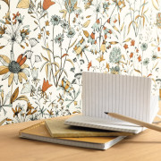 Papier peint vinyle sur intissé Jardin de Giverny orange - Art Of Botany - Caselio - AOB103000325
