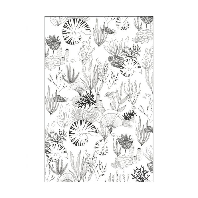 Affiche Sous l'Océan noir fusain - 50x70 cm - Seaside - Casadeco - SEAS201679904