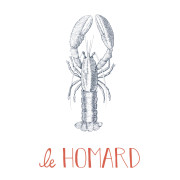 Affiche Le Homard bleu marine - 30x40 cm - Seaside - Casadeco - SEAS201636802