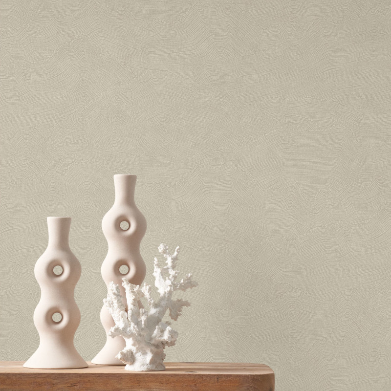 Papier peint vinyle sur intissé Côte d'Opale taupe - Seaside - Casadeco - SEAS201491818