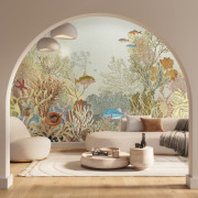 Panoramique intissé Aquarium beige sépia - 300X250cm - Seaside - Casadeco - SEAS201540307