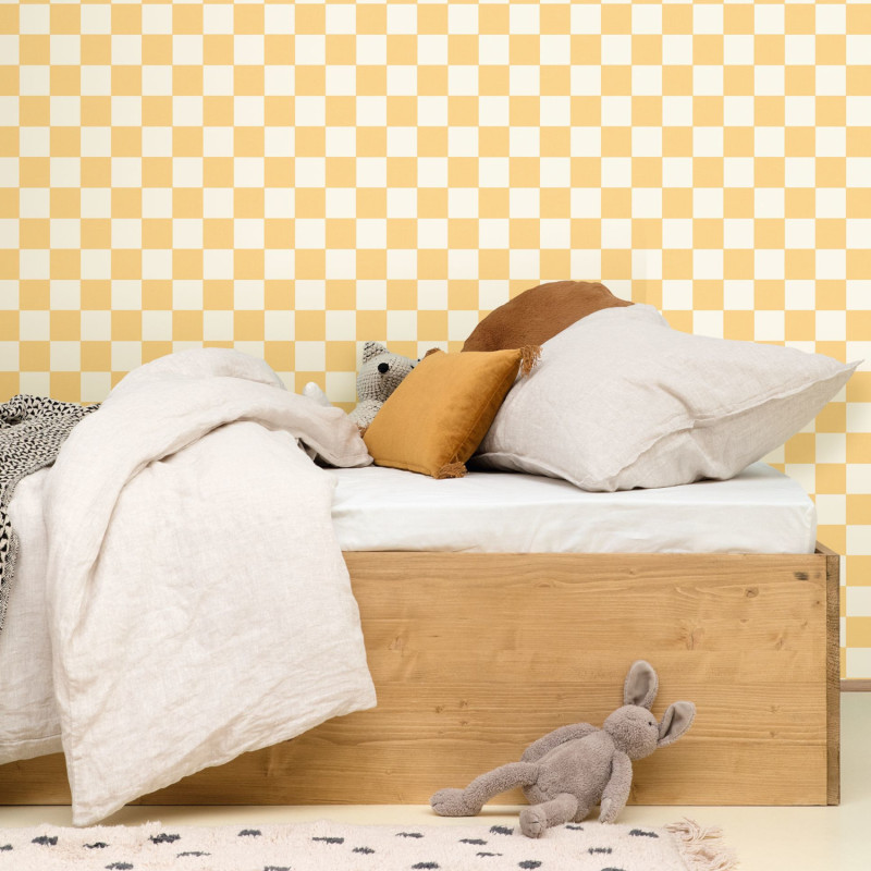 Papier peint vinyle sur intissé Checks jaune soleil - Line Up - Caselio - LNP106742000