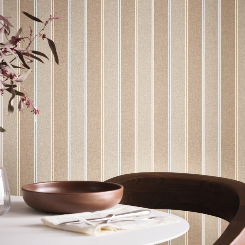 Papier peint vinyle sur intissé Classic Lines taupe or - Line Up - Caselio - LNP106731120