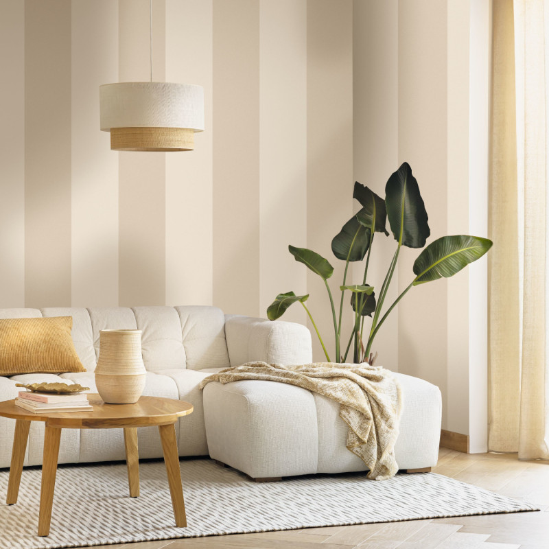 Papier peint vinyle sur intissé XXL Lines beige - Line Up - Caselio - LNP106721000