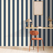 Papier peint vinyle sur intissé Linen Lines bleu denim - Line Up - Caselio - LNP104046387