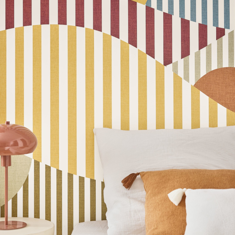 Panoramique intissé Linéar multicolore - 200X310cm - Line Up - Caselio - LNP106764504