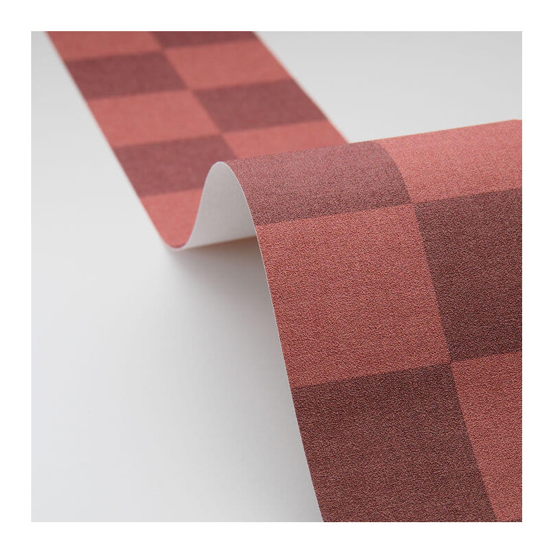 Frise papier peint intissé Checks Border bordeaux - Line Up - Caselio - LNP106798008