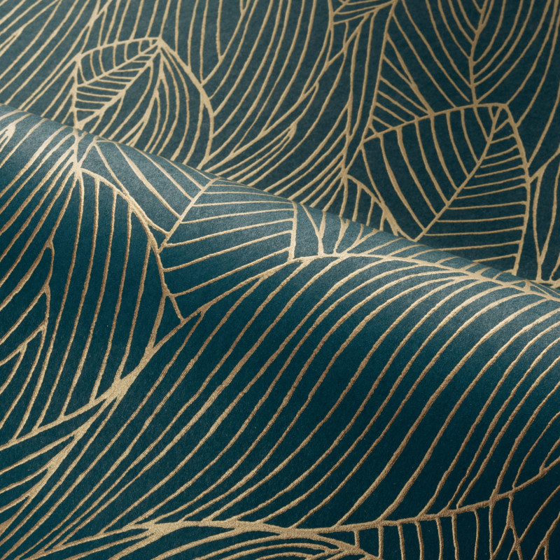 Papier peint intissé Hosta bleu marine - Jardin Félicia - Casamance - 76602752