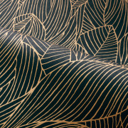 Papier peint intissé Hosta noir doré - Jardin Félicia - Casamance - 76602344