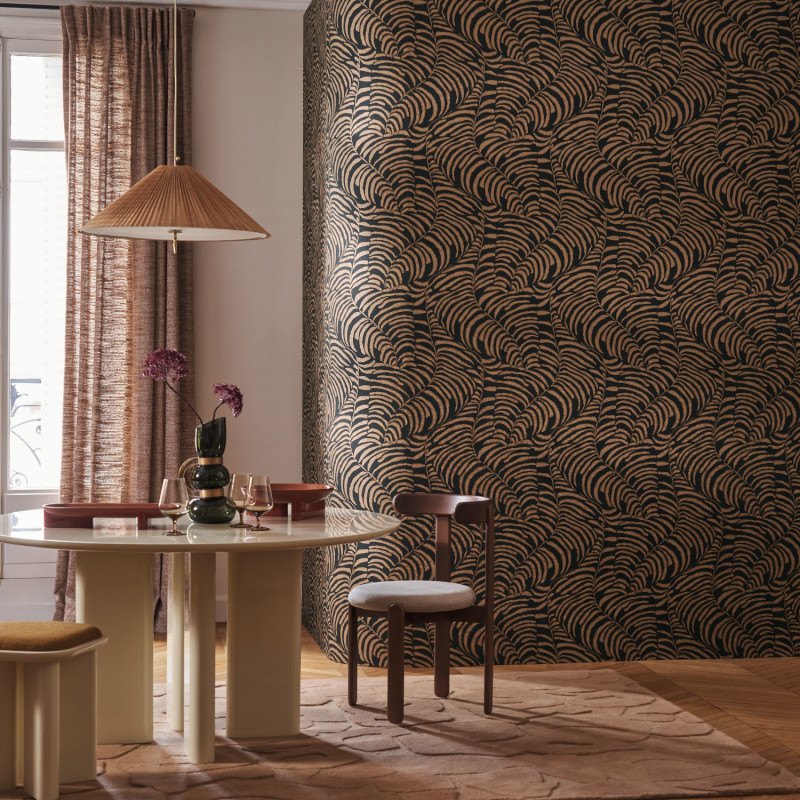 Papier peint intissé Nobile noir - Jardin Félicia - Casamance - 76592038