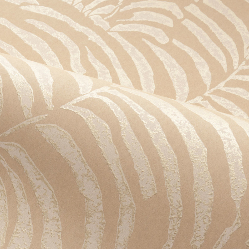 Papier peint intissé Nobile sable et nacré - Jardin Félicia - Casamance - 76591528