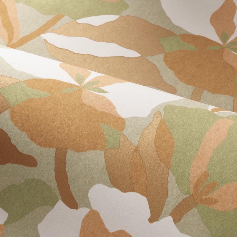 Papier peint intissé Amaryllis nude et litchen - Jardin Félicia - Casamance - 76580814