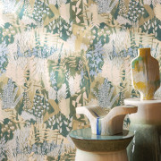 Papier peint intissé Erica sauge et lilas - Jardin Félicia - Casamance - 76570100