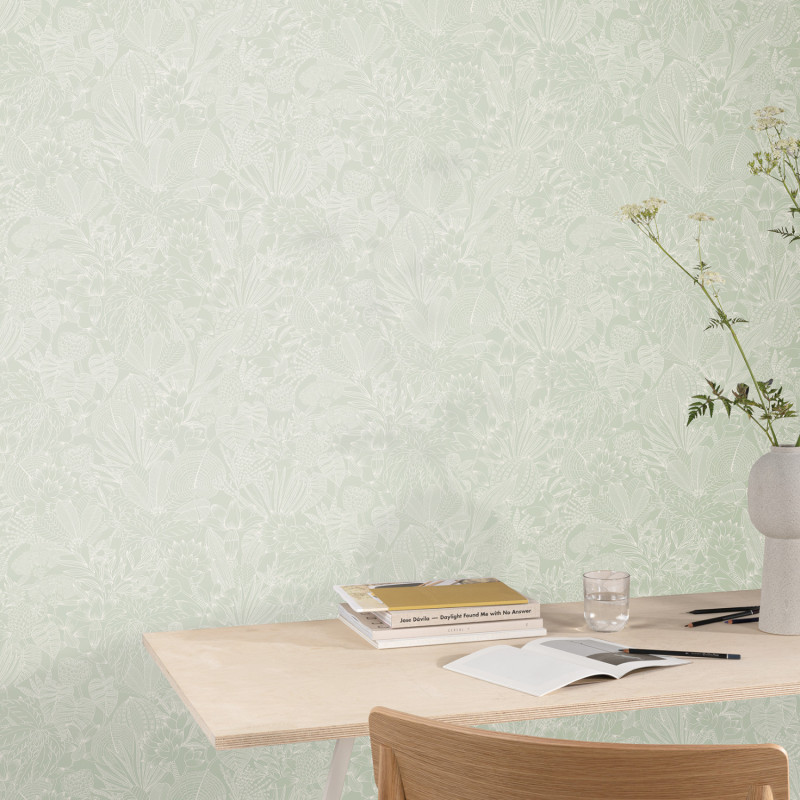 Papier peint intissé Bellis Skylight vert - Romance - Masureel - ROM105