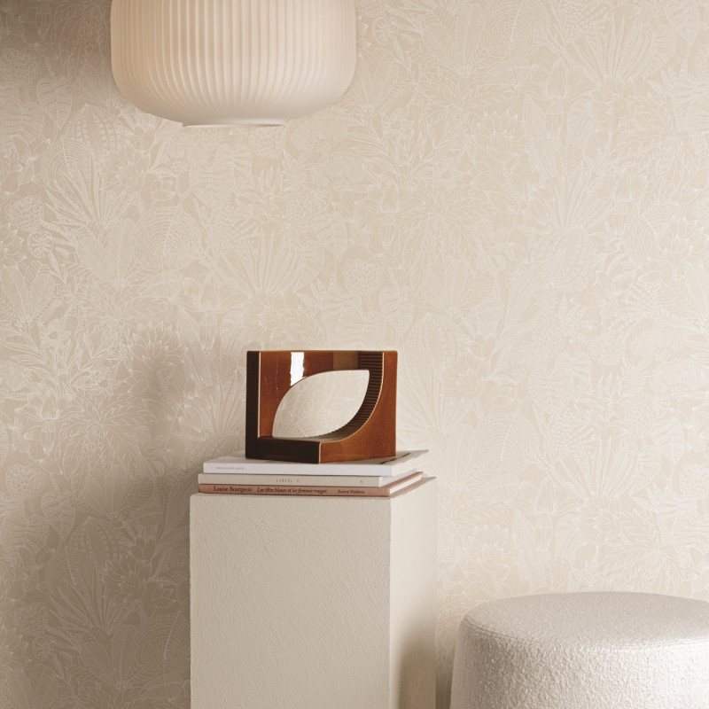 Papier peint intissé Bellis Angora beige - Romance - Masureel - ROM101