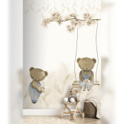Panoramique intissé Ourson Balançoire - 212X280cm - Farandole - Lutèce - CW6127-2