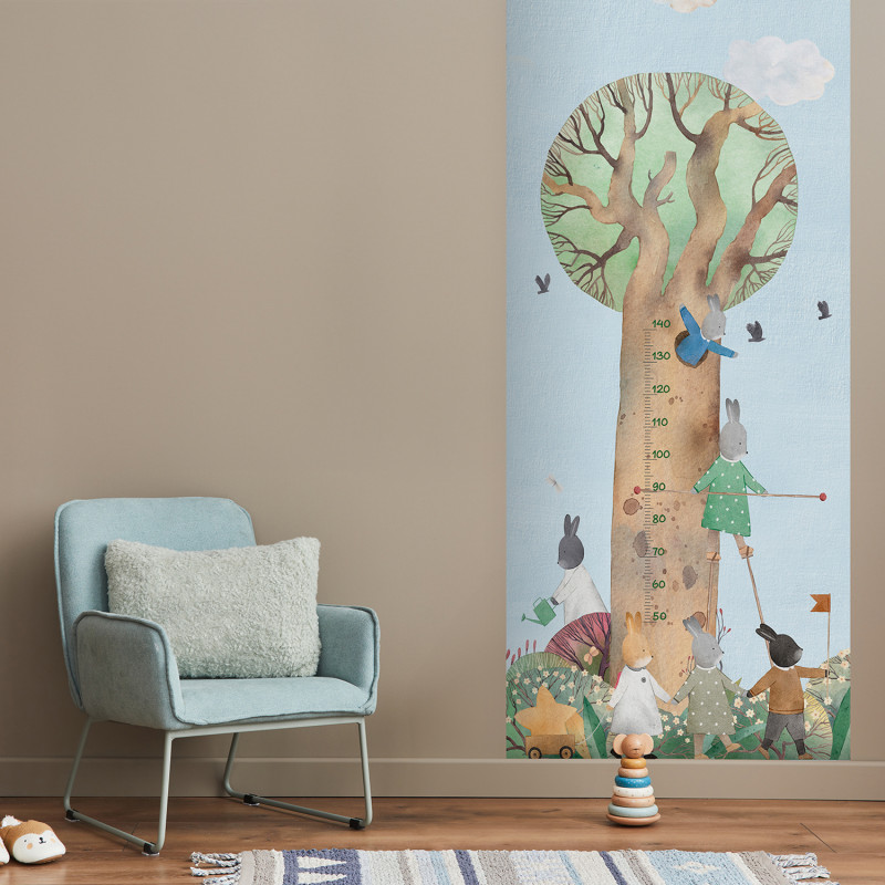 Toise murale Panoramique intissé Lapin Enjoués - 106X280cm - Farandole - Lutèce - CW6064-1