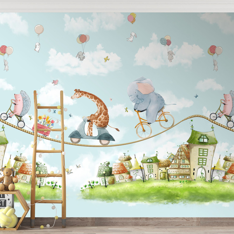 Panoramique intissé Circus Zipline - 265X280cm - Farandole - Lutèce - CW6039-1