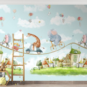 Panoramique intissé Circus Zipline - 265X280cm - Farandole - Lutèce - CW6039-1