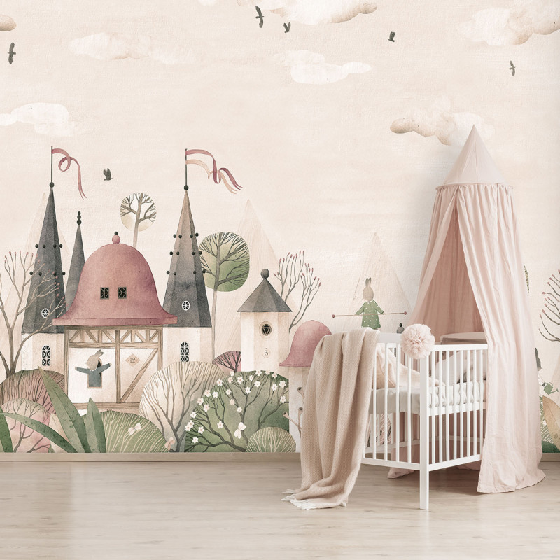 Panoramique intissé Lapin des Bois - 318X280cm - Farandole - Lutèce - CW6007-7