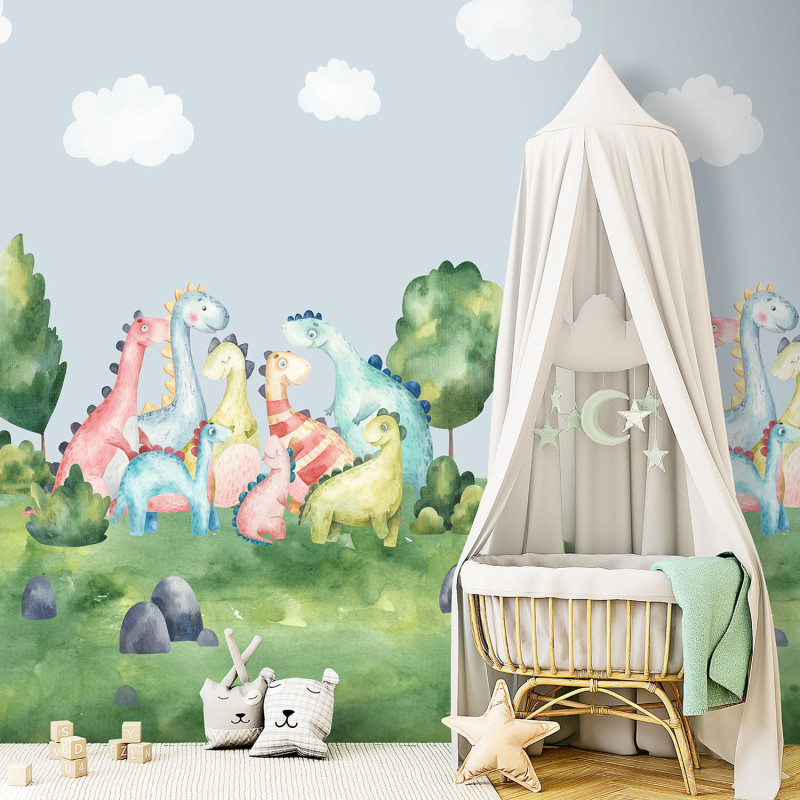 Panoramique intissé Dino Land - 212X280cm - Farandole - Lutèce - CW6003-2