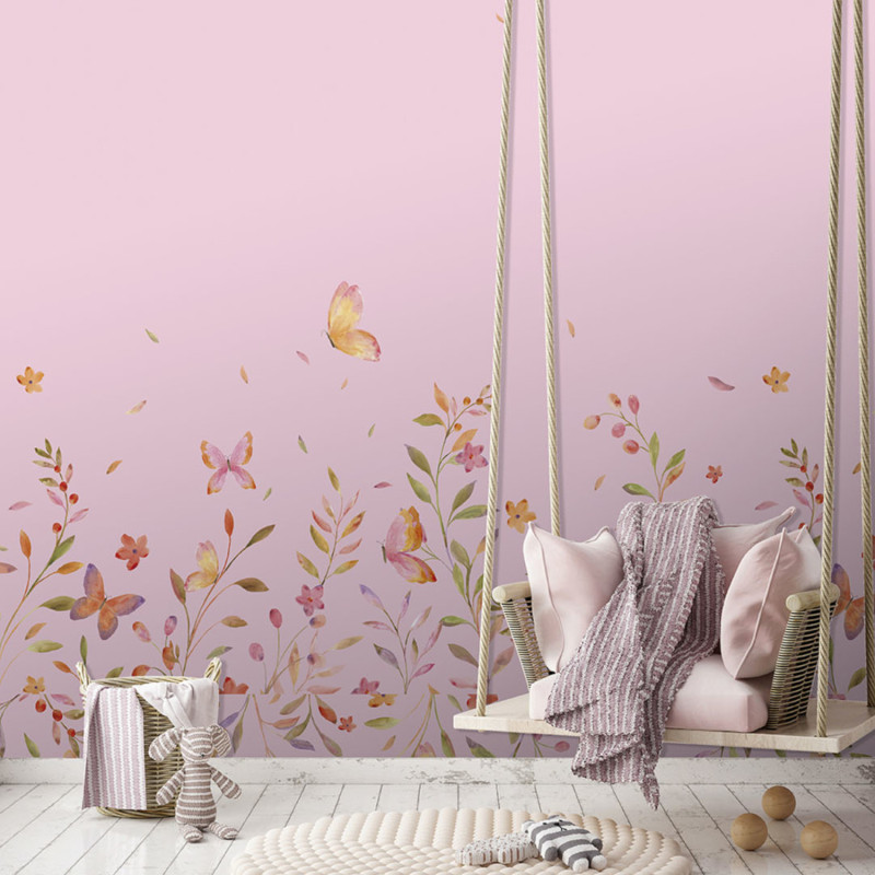 Panoramique intissé Jardin de Papillons - 212X280cm - Farandole - Lutèce - CW6126-2