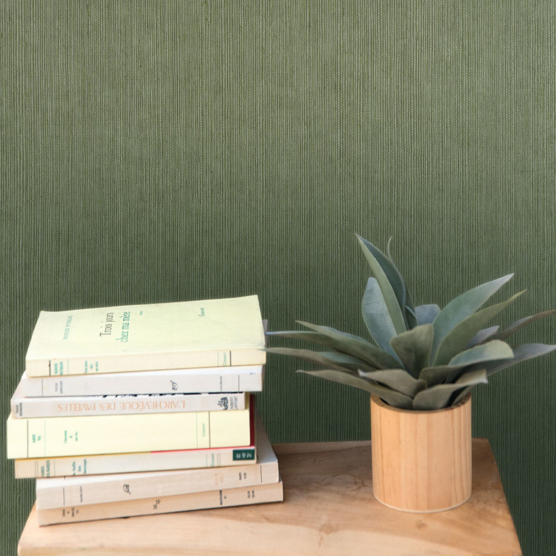 Papier peint vinyle sur intissé Sisal vert mousse - Matières - Caselio - MMT106017230