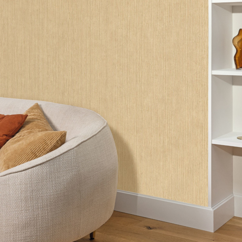 Papier peint vinyle sur intissé Sisal biscuit - Matières - Caselio - MMT106011370