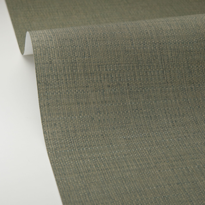 Papier peint vinyle sur intissé Raphia vert mousse- Matières - Caselio - MMT105977206
