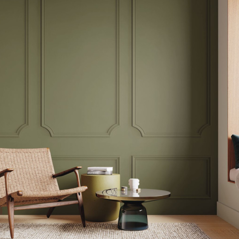 Panoramique intissé Le Boudoir vert kaki - 90X310cm - Moulures&Co - Casadeco - MOCO201397324